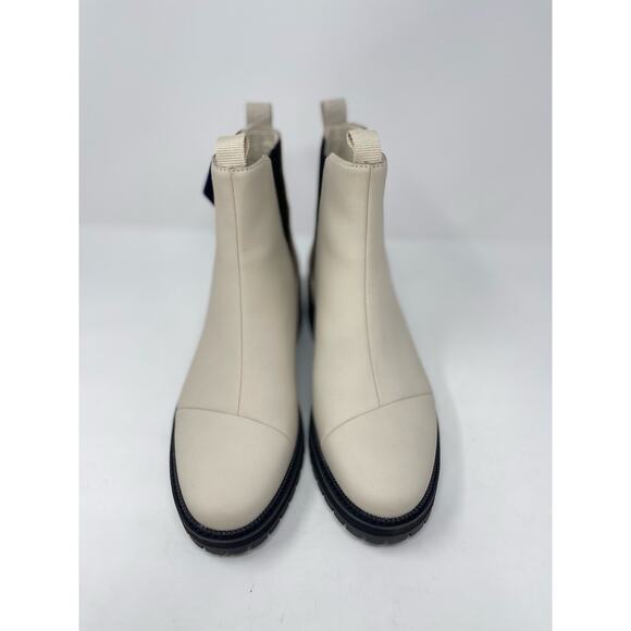 Toms Dakota Slip On Boot Womens 10 Beige Leather Chunky Water Resistant - Picture 6 of 11